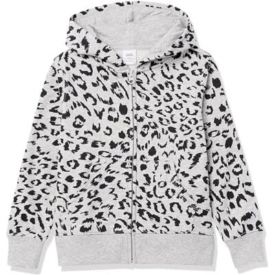 Amazon Mädchen Fleece-Kapuzenpullover mit Reißverschluss, Hellgrau Meliert Tier, 9 Jahre Amazon Mädchen Fleece-Kapuzenpullover mit Reißverschluss, Hellgrau Meliert Tier, 9 Jahre