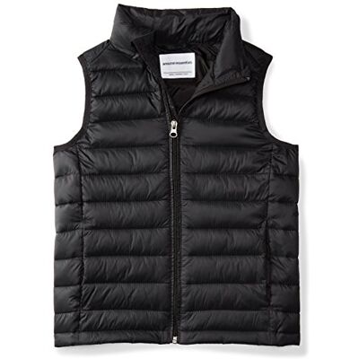 Amazon Jungen Leichte, Wasserabweisende, Verstaubare Daunenweste Mit Kapuze, Schwarz, 6-7 Jahre Amazon Jungen Leichte, Wasserabweisende, Verstaubare Daunenweste Mit Kapuze, Schwarz, 6-7 Jahre