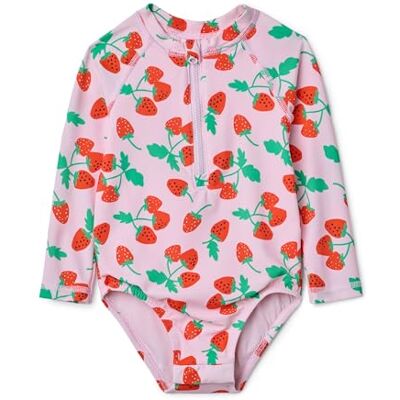 Amazon Baby Mädchen Langärmliger Rashguard-Badeanzug für Babys, Rosa Tomatenrot Erdbeeren, 12 Monate Amazon Baby Mädchen Langärmliger Rashguard-Badeanzug für Babys, Rosa Tomatenrot Erdbeeren, 12 Monate