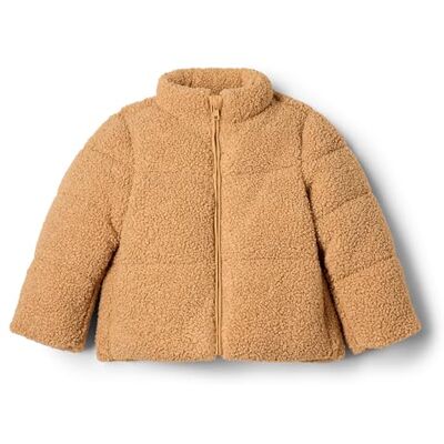 Amazon x Sofia Grainge Unisex Kinder Lange Teddy-Steppjacke, Kamelbraun, 4 Jahre Amazon x Sofia Grainge Unisex Kinder Lange Teddy-Steppjacke, Kamelbraun, 4 Jahre