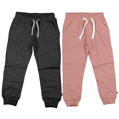 MINYMO 2er Pack Baby Mädchen Jogginghose, Alter 9-12 Monate, Größe: 80, Farbe: Rosa und Dunkelgrau, 3937 MINYMO 2er Pack Baby Mädchen Jogginghose, Alter 9-12 Monate, Größe: 80, Farbe: Rosa und Dunkelgrau, 3937