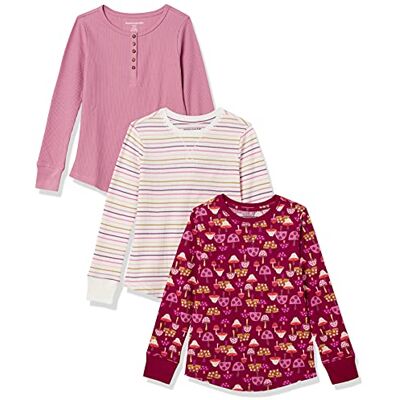 Amazon Mädchen Langärmeliges, gestricktes Thermo-T-Shirt, 3er-Pack, Burgunderrot Pilz/Rosa/Weiß Streifen, 4 Jahre Amazon Mädchen Langärmeliges, gestricktes Thermo-T-Shirt, 3er-Pack, Burgunderrot Pilz/Rosa/Weiß Streifen, 4 Jahre
