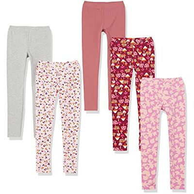 Amazon Mädchen Leggings, 5er-Pack, Dunkelrosé/Grau/Hellrosa Floral/Rosa Blattmuster/Rot Pilz, 3 Jahre Amazon Mädchen Leggings, 5er-Pack, Dunkelrosé/Grau/Hellrosa Floral/Rosa Blattmuster/Rot Pilz, 3 Jahre