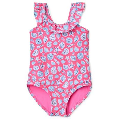 Amazon Mädchen Einteiliger Badeanzug mit Rüschenbesatz , Intensive Rosa Muscheln, 6-7 Jahre Amazon Mädchen Einteiliger Badeanzug mit Rüschenbesatz , Intensive Rosa Muscheln, 6-7 Jahre