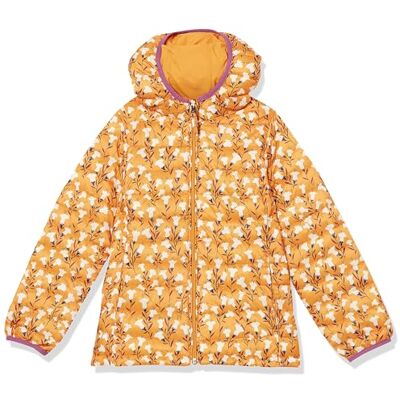 Amazon Mädchen Leichte Wasserabweisende verstaubare Winterjacke mit Kapuzen, Gelb Floral, 4 Jahre Amazon Mädchen Leichte Wasserabweisende verstaubare Winterjacke mit Kapuzen, Gelb Floral, 4 Jahre