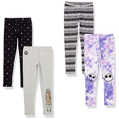 Amazon Disney Marvel Star Wars Frozen Princess Mädchen Leggings, 4er-Pack, Black/Grey/Purple, Nightmare Sally, 11-12 Jahre Amazon Disney Marvel Star Wars Frozen Princess Mädchen Leggings, 4er-Pack, Black/Grey/Purple, Nightmare Sally, 11-12 Jahre