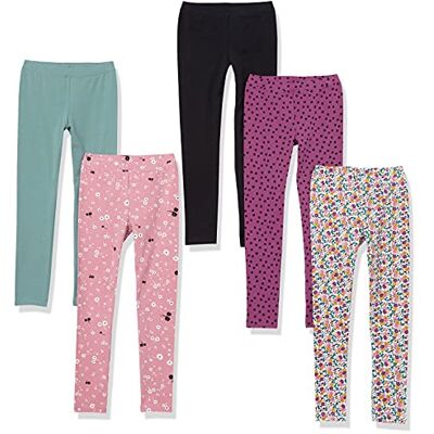 Amazon Mädchen Leggings, 5er-Pack, Purpur Punkte/Rosa Blumen/Schwarz/Türkisgrün/Weiß Streublumen, 5-6 Jahre Amazon Mädchen Leggings, 5er-Pack, Purpur Punkte/Rosa Blumen/Schwarz/Türkisgrün/Weiß Streublumen, 5-6 Jahre