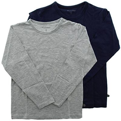 MINYMO Jungen 2er Pack T-shirt mit Langen Ärmeln für Jungen T Shirt, Mehrfarbig (Dark Navy/Grau 778), 122 EU MINYMO Jungen 2er Pack T-shirt mit Langen Ärmeln für Jungen T Shirt, Mehrfarbig (Dark Navy/Grau 778), 122 EU