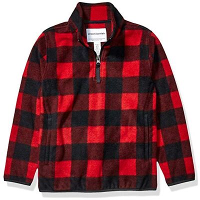Amazon Jungen Fleecejacke mit Viertelreißverschluss, Rot Exploded Buffalo Karo, 9 Jahre Amazon Jungen Fleecejacke mit Viertelreißverschluss, Rot Exploded Buffalo Karo, 9 Jahre