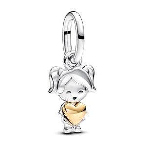 PANDORA Moments Happy Girl Charm-Anhänger aus Sterling Silber mit vergoldeter Metalllegierung, Kompatibel Moments und ME Armbänder, 763601C00 PANDORA Moments Happy Girl Charm-Anhänger aus Sterling Silber mit vergoldeter Metalllegierung, Kompatibel Moments und ME Armbänder, 763601C00