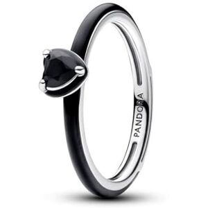 PANDORA ME Schwarzes Chakra Herz Ring aus Sterling-Silber mit künstlichen Kristallen, Größe: 54, 193088C01-54 PANDORA ME Schwarzes Chakra Herz Ring aus Sterling-Silber mit künstlichen Kristallen, Größe: 54, 193088C01-54