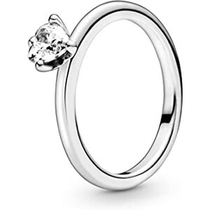 PANDORA Silberring für Damen Clear Herz Solitär 198691C01, Silber PANDORA Silberring für Damen Clear Herz Solitär 198691C01, Silber