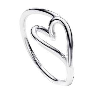 PANDORA Essence Organisch Geformtes Herz Kleiner Ring aus Sterling Silber, Größe: 52, 194361C00-52 PANDORA Essence Organisch Geformtes Herz Kleiner Ring aus Sterling Silber, Größe: 52, 194361C00-52