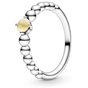 PANDORA Damen-Solitär Jahresring 925 Sterlingsilber mit '- Ringgröße 52 198598C11-52, Gelb PANDORA Damen-Solitär Jahresring 925 Sterlingsilber mit '- Ringgröße 52 198598C11-52, Gelb