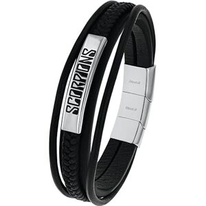 Amor Scorpions by Armband Edelstahl Leder Unisex Damen Herren Armschmuck, 19,5+1,5 cm, Silber, Kommt in Schmuck Geschenk Box, 2040520 Amor Scorpions by Armband Edelstahl Leder Unisex Damen Herren Armschmuck, 19,5+1,5 cm, Silber, Kommt in Schmuck Geschenk Box, 2040520