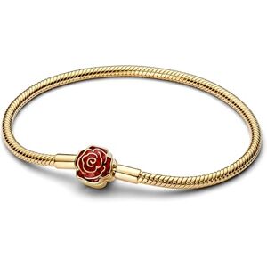 PANDORA Moments Disney Die Schöne und das Biest Magische Rose Schlangen-Gliederarmband mit 14K vergoldeter Metalllegierung, Kompatibel Moments, Größe: 18cm, 564019C01-18 PANDORA Moments Disney Die Schöne und das Biest Magische Rose Schlangen-Gliederarmband mit 14K vergoldeter Metalllegierung, Kompatibel Moments, Größe: 18cm, 564019C01-18