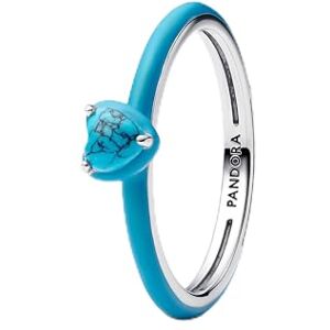 PANDORA Türkisfarbener Herz-Stein Ring aus Sterling-Silber, aus der ME Kollektion, Gr. 64, 193828C01-64 PANDORA Türkisfarbener Herz-Stein Ring aus Sterling-Silber, aus der ME Kollektion, Gr. 64, 193828C01-64