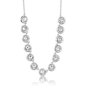 Brosway Halskette SYMPHONIA für Damen aus Edelstahl mit klaren Swarovski-Kristalle in der Farbe Silber, Länge: 44 cm, BYM57 Brosway Halskette SYMPHONIA für Damen aus Edelstahl mit klaren Swarovski-Kristalle in der Farbe Silber, Länge: 44 cm, BYM57