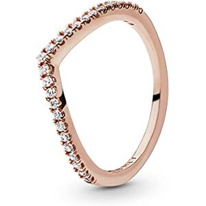 PANDORA Sparkling Wishbone Ring in Roségold mit 14 Karat rosévergoldete Metalllegierung und Cubic Zirkonia Steinen Timeless Collection, Größe 58 PANDORA Sparkling Wishbone Ring in Roségold mit 14 Karat rosévergoldete Metalllegierung und Cubic Zirkonia Steinen Timeless Collection, Größe 58