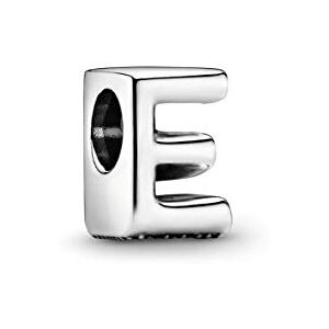 PANDORA Moments Buchstabe E wendbares Alphabet-Charm aus Sterling-Silber mit geprägten Herzen und Perlen an der Rückseite kompatibel mit Armbändern Moments Kollektion PANDORA Moments Buchstabe E wendbares Alphabet-Charm aus Sterling-Silber mit geprägten Herzen und Perlen an der Rückseite kompatibel mit Armbändern Moments Kollektion