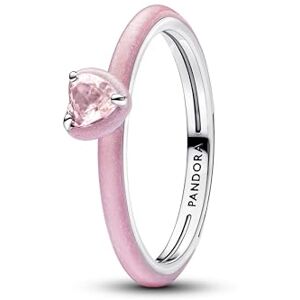 PANDORA Me Rosafarbenes Chakra Herz Ring aus Sterling Silber mit vergoldeter Metalllegierung und künstlichem Kristall, Größe: 52, 193088C02-52 PANDORA Me Rosafarbenes Chakra Herz Ring aus Sterling Silber mit vergoldeter Metalllegierung und künstlichem Kristall, Größe: 52, 193088C02-52