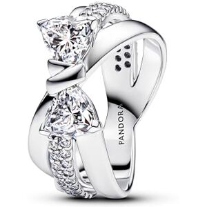 PANDORA Timeless Funkelnde Schleife Überkreuzter Ring aus Sterling Silber mit Zirkonia, Größe: 52, 193553C01-52 PANDORA Timeless Funkelnde Schleife Überkreuzter Ring aus Sterling Silber mit Zirkonia, Größe: 52, 193553C01-52