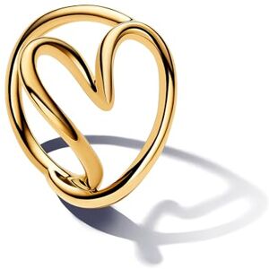 PANDORA Essence Organisch Geformtes Herz Ring aus Sterling Silber mit vergoldeter Metalllegierung, Größe: 56, 163288C00-56 PANDORA Essence Organisch Geformtes Herz Ring aus Sterling Silber mit vergoldeter Metalllegierung, Größe: 56, 163288C00-56