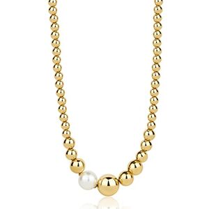Brosway PERFECT Halskette für Damen aus Edelstahl mit seashell pearl und 14K-vergoldeter-PVD-Beschichtung, Länge: 46 cm, BPC02 Brosway PERFECT Halskette für Damen aus Edelstahl mit seashell pearl und 14K-vergoldeter-PVD-Beschichtung, Länge: 46 cm, BPC02