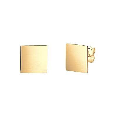Elli Ohrringe Damen Viereck Geo Minimal Matt in 925 Sterling Silber vergoldet Elli Ohrringe Damen Viereck Geo Minimal Matt in 925 Sterling Silber vergoldet