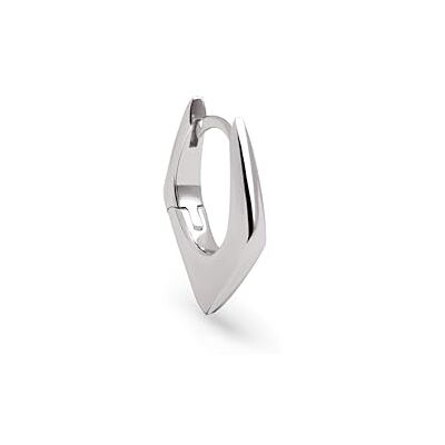 SINGULARU Einzelner Creolen-Ohrring Point. Messing mit Rhodium-Beschichtung und Zirkonia. Schmuck für Damen SINGULARU Einzelner Creolen-Ohrring Point. Messing mit Rhodium-Beschichtung und Zirkonia. Schmuck für Damen