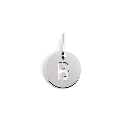 SINGULARU Mini Medallion Letter. Sterlingsilber mit Rhodium-Beschichtung. Schmuck für Damen. Buchstabe B. SINGULARU Mini Medallion Letter. Sterlingsilber mit Rhodium-Beschichtung. Schmuck für Damen. Buchstabe B.