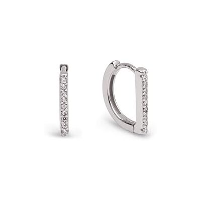 SINGULARU Dina Sparks Creolen. Sterlingsilber mit Rhodium-Beschichtung und Zirkonia. Schmuck für Damen. SINGULARU Dina Sparks Creolen. Sterlingsilber mit Rhodium-Beschichtung und Zirkonia. Schmuck für Damen.
