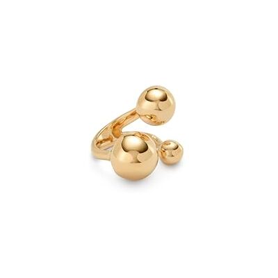 Uno de 50 18 Karat vergoldeter Ring mit drei zentralen Perlen Handgefertigter Schmuck Hergestellt in Spanien Uno de 50 18 Karat vergoldeter Ring mit drei zentralen Perlen Handgefertigter Schmuck Hergestellt in Spanien