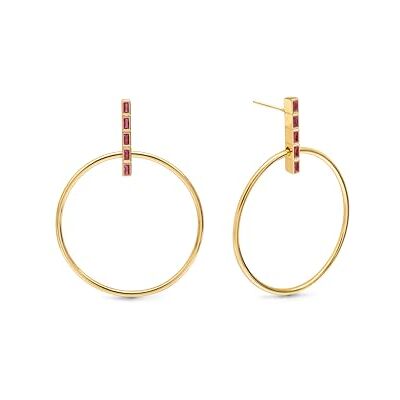 SINGULARU Ophelia rosa Ohrringe. Messing mit 18 Kt Vergoldeter Beschichtung und Zirkonia. Schmuck für Damen. SINGULARU Ophelia rosa Ohrringe. Messing mit 18 Kt Vergoldeter Beschichtung und Zirkonia. Schmuck für Damen.