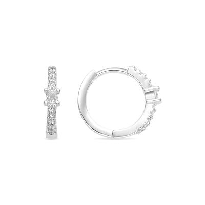 LUXENTER Ohrringe mit glänzendem Zirkoniastein, Silber-Finish Duia, Pequeños, Metall, Zirkonia LUXENTER Ohrringe mit glänzendem Zirkoniastein, Silber-Finish Duia, Pequeños, Metall, Zirkonia