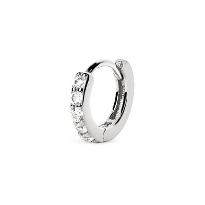 SINGULARU Einzelner Creolen-Ohrring Cleo M. Sterlingsilber mit Rhodium-Beschichtung und Zirkonia. Schmuck für Damen. SINGULARU Einzelner Creolen-Ohrring Cleo M. Sterlingsilber mit Rhodium-Beschichtung und Zirkonia. Schmuck für Damen.