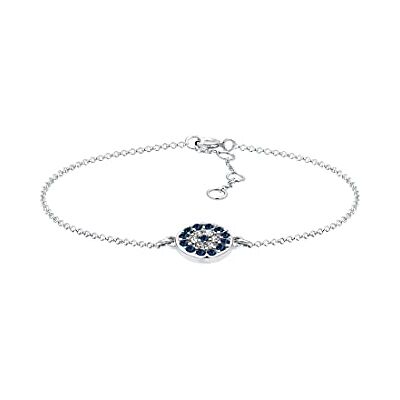 Elli Armband Damen mit Evil Eye Symbol und Kristallen in 925 Sterling Silber Elli Armband Damen mit Evil Eye Symbol und Kristallen in 925 Sterling Silber
