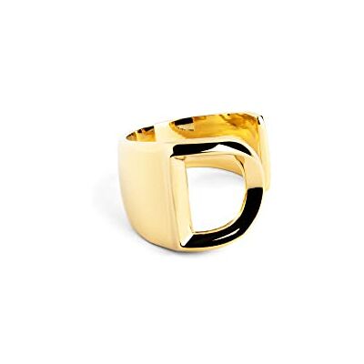 SINGULARU Personalisierter Signet Letter Ring. Messing mit 18 Kt Vergoldeter Beschichtung. Schmuck für Damen. Buchstabe D. SINGULARU Personalisierter Signet Letter Ring. Messing mit 18 Kt Vergoldeter Beschichtung. Schmuck für Damen. Buchstabe D.
