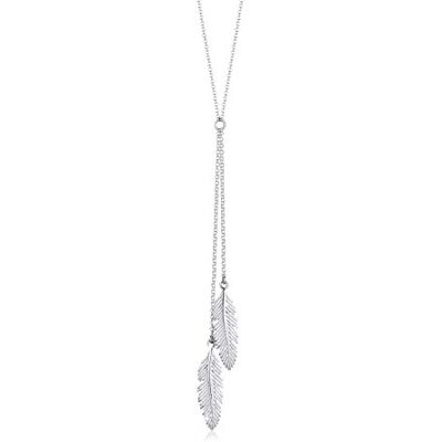 Elli Halskette Damen Y-Kette Feder Anhänger Filigran 925 Sterling Silber Elli Halskette Damen Y-Kette Feder Anhänger Filigran 925 Sterling Silber