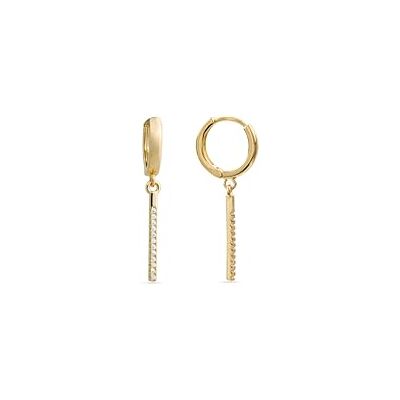 LUXENTER Remin Ohrringe mit glänzendem Zirkoniastein mit 18 Karat Gelbgold, Pequeños, Metall, Zirkonia LUXENTER Remin Ohrringe mit glänzendem Zirkoniastein mit 18 Karat Gelbgold, Pequeños, Metall, Zirkonia