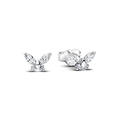 PANDORA Timeless Schmetterling Ohrstecker aus Sterling Silber mit Zirkonia, 294263C01 PANDORA Timeless Schmetterling Ohrstecker aus Sterling Silber mit Zirkonia, 294263C01