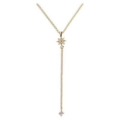 SINGULARU Y-Halskette Polar Star Gold Anhänger in 925 Sterlingsilber und Zirkonias mit 18kt Vergoldung Kette Einheitsgröße Damenschmuck Verschiedene Finishes SINGULARU Y-Halskette Polar Star Gold Anhänger in 925 Sterlingsilber und Zirkonias mit 18kt Vergoldung Kette Einheitsgröße Damenschmuck Verschiedene Finishes