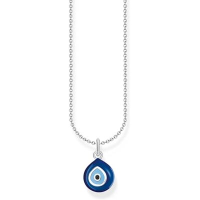 THOMAS SABO Kette mit blauem Nazar-Auge-Anhänger Silber 925 Sterlingsilber, Kaltemail THOMAS SABO Kette mit blauem Nazar-Auge-Anhänger Silber 925 Sterlingsilber, Kaltemail