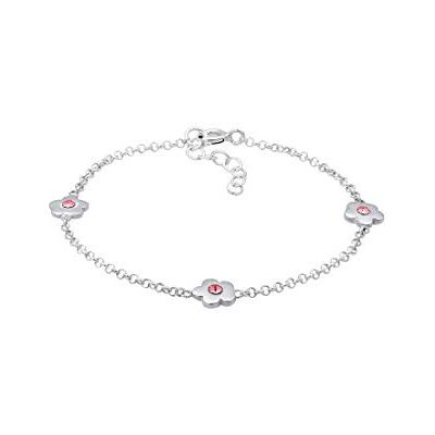 Elli Armband Kinder Blumen Rosa mit Kristalle in 925 Sterling Silber Elli Armband Kinder Blumen Rosa mit Kristalle in 925 Sterling Silber
