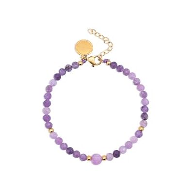 SINGULARU Armband Amulett Amethyst. Edelstahl mit 18K vergoldung und Naturstein. Schmuck für Damen. SINGULARU Armband Amulett Amethyst. Edelstahl mit 18K vergoldung und Naturstein. Schmuck für Damen.