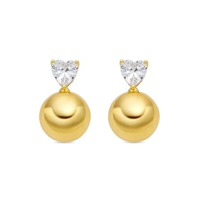LUXENTER Miora Pequeños – Ohrringe aus Metall mit glänzendem Zirkonia, 18 Karat Gold, Pequeños, Metall, Cubic Zirkonia LUXENTER Miora Pequeños – Ohrringe aus Metall mit glänzendem Zirkonia, 18 Karat Gold, Pequeños, Metall, Cubic Zirkonia