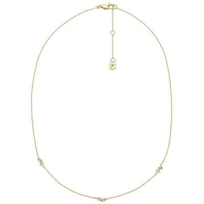 Fossil Damen Halskette aus Messing mit Karabinerverschluss, Heller Goldton Fossil Damen Halskette aus Messing mit Karabinerverschluss, Heller Goldton