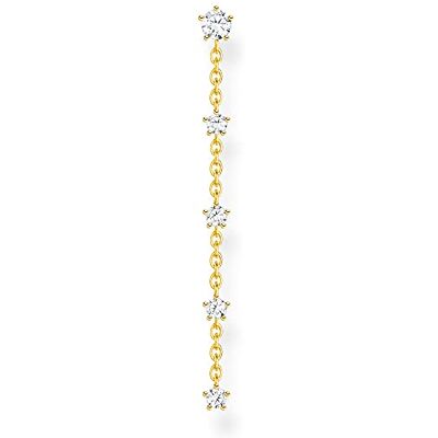 THOMAS SABO Damen Einzel Ohrstecker Vintage mit Weißen Steinen 925er Sterlingsilber 750er Gelbgold Vergoldung mit Zirkonia, H2194-414-14 THOMAS SABO Damen Einzel Ohrstecker Vintage mit Weißen Steinen 925er Sterlingsilber 750er Gelbgold Vergoldung mit Zirkonia, H2194-414-14