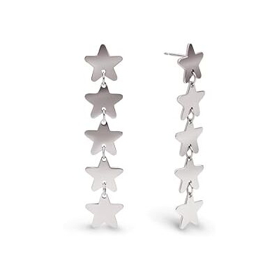 SINGULARU Five Stars Ohrringe. Edelstahl mit silberfarbener Beschichtung. Schmuck für Damen. SINGULARU Five Stars Ohrringe. Edelstahl mit silberfarbener Beschichtung. Schmuck für Damen.