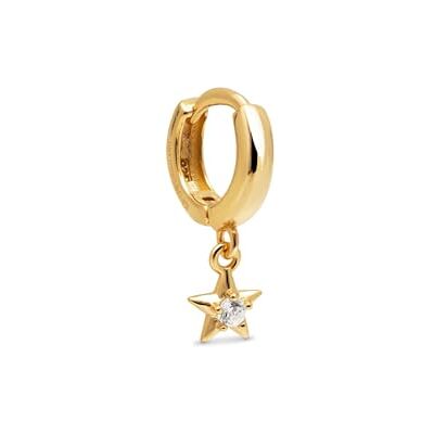 SINGULARU Einzelner Creolen-Ohrring Dance Star. Sterlingsilber mit 18-Karat-Goldbeschichtung und Zirkonia. Schmuck für Damen. SINGULARU Einzelner Creolen-Ohrring Dance Star. Sterlingsilber mit 18-Karat-Goldbeschichtung und Zirkonia. Schmuck für Damen.